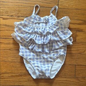 Janie and Jack Blue and White Swim One Piece 18-24 months